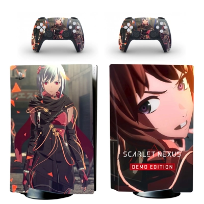 SCARLET NEXUS decal skin for PS5 Disc Edition Console and .. SCARLET NEXUS decal skin for PS5 Disc Edition Console and ..