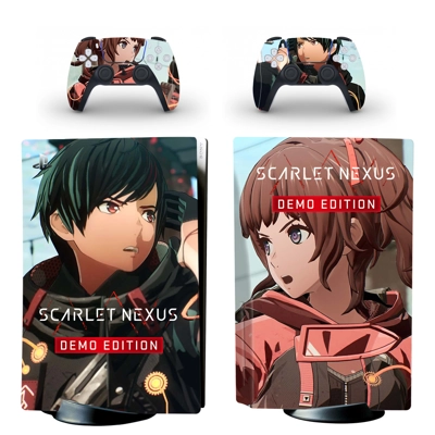 SCARLET NEXUS decal skin for PS5 Disc Edition Console and .. SCARLET NEXUS decal skin for PS5 Disc Edition Console and ..