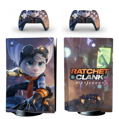 Ratchet And Clank decal skin for PS5 Disc Edition Console and two Controllers