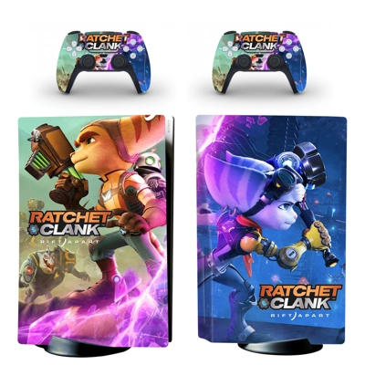 Ratchet And Clank decal skin for PS5 Disc Edition Console and two Controllers