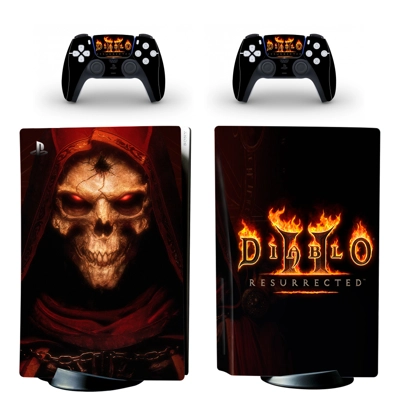 Diablo 2 Remastered decal skin for PS5 Disc Edition Console and two Controllers