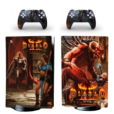 Diablo 2 Remastered decal skin for PS5 Disc Edition Console and two Controllers