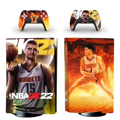 NBA 2K22 decal skin for PS5 Disc Edition Console and two Controllers