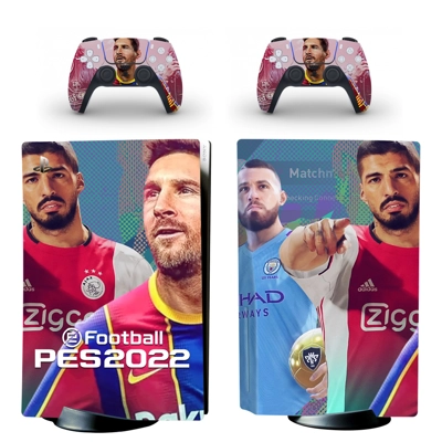 PES 2022 decal skin for PS5 Disc Edition Console and two Controllers