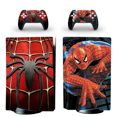 Spiderman decal skin for PS5 Disc Edition Console and two Controllers