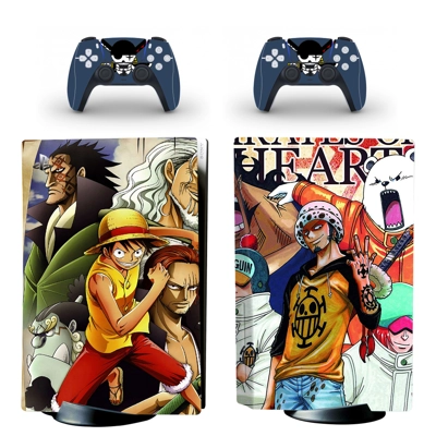 One Piece decal skin for PS5 Disc Edition Console and two Controllers