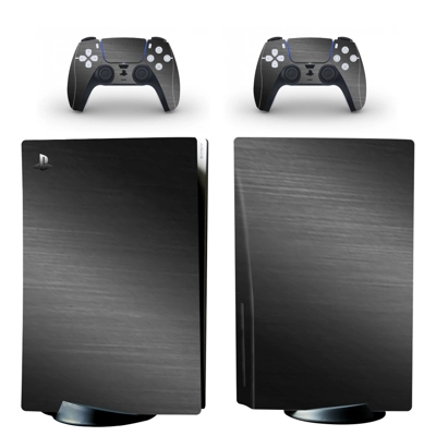 Black Brushed decal skin for PS5 Disc Edition Console and .. Black Brushed decal skin for PS5 Disc Edition Console and ..
