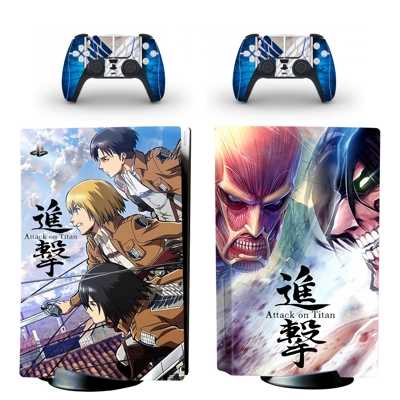 Attack on Titan decal skin for PS5 Disc Edition Console and two Controllers