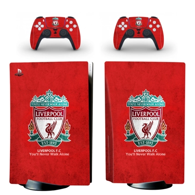 Liverpool FC decal skin for PS5 Disc Edition Console and two Controllers