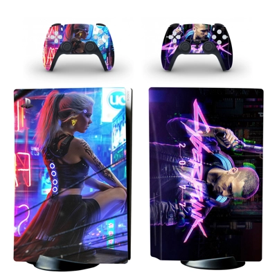 Cyberpunk 2077 decal skin for PS5 Disc Edition Console and.. Cyberpunk 2077 decal skin for PS5 Disc Edition Console and..