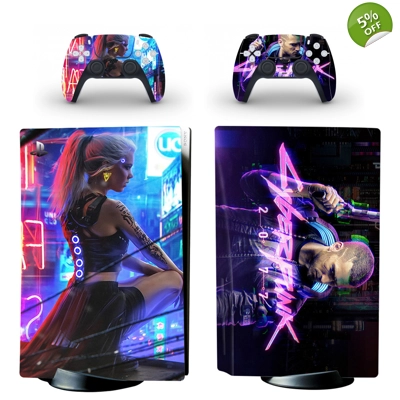 Cyberpunk 2077 decal skin for PS5 Disc Edition Console and.. Cyberpunk 2077 decal skin for PS5 Disc Edition Console and..