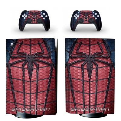 Spiderman decal skin for PS5 Disc Edition Console and two .. Spiderman decal skin for PS5 Disc Edition Console and two ..