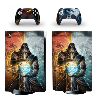 Mortal Kombat decal skin for PS5 Disc Edition Console and two Controllers