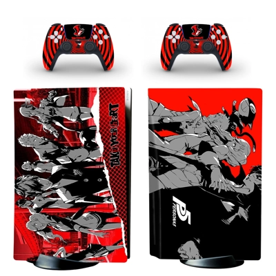 Persona 5 decal skin for PS5 Disc Edition Console and two .. Persona 5 decal skin for PS5 Disc Edition Console and two ..