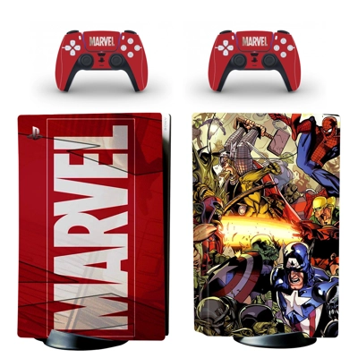 Marvel Avengers decal skin for PS5 Disc Edition Console and two Controllers