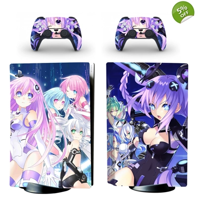 Anime Neptunia decal skin for PS5 Disc Edition Console and.. Anime Neptunia decal skin for PS5 Disc Edition Console and..