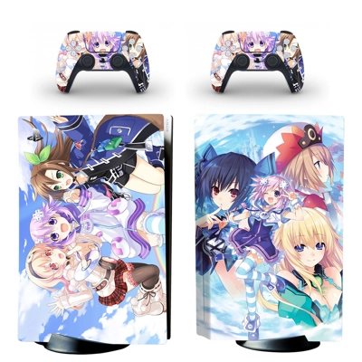Anime Neptunia decal skin for PS5 Disc Edition Console and two Controllers