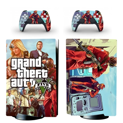 GTA 5 decal skin for PS5 Disc Edition Console and two Cont.. GTA 5 decal skin for PS5 Disc Edition Console and two Cont..