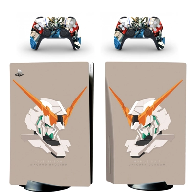 Gundam decal skin for PS5 Disc Edition Console and two Con.. Gundam decal skin for PS5 Disc Edition Console and two Con..