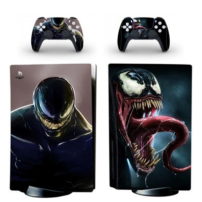 Venom Movie decal skin for PS5 Disc Edition Console and two Controllers