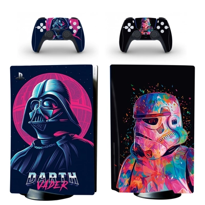 Star Wars decal skin for PS5 Disc Edition Console and two .. Star Wars decal skin for PS5 Disc Edition Console and two ..
