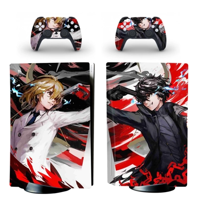 Persona 5 decal skin for PS5 Disc Edition Console and two Controllers