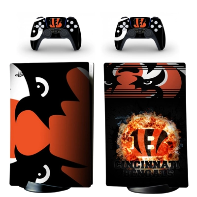 Cincinnati Bengals decal skin for PS5 Disc Edition Console and two Controllers
