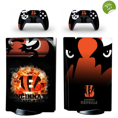 Cincinnati Bengals decal skin for PS5 Disc Edition Console and two Controllers