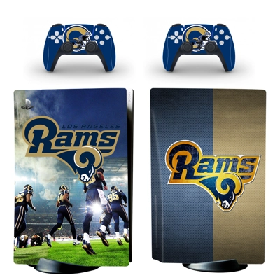 Los Angeles Rams decal skin for PS5 Disc Edition Console and two Controllers