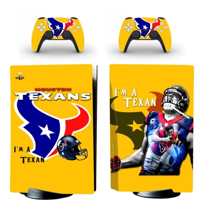 Houston Texans decal skin for PS5 Disc Edition Console and two Controllers