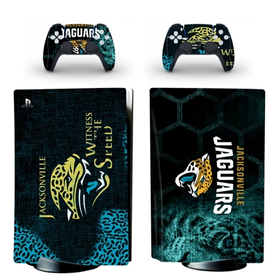 Jacksonville Jaguars decal skin for PS5 Disc Edition Console and two Controllers