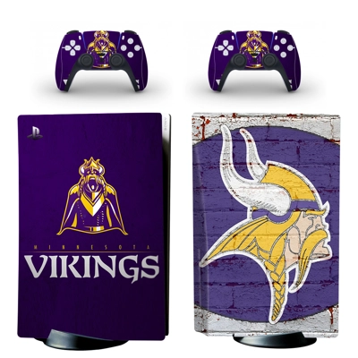 Minnesota Vikings decal skin for PS5 Disc Edition Console .. Minnesota Vikings decal skin for PS5 Disc Edition Console ..