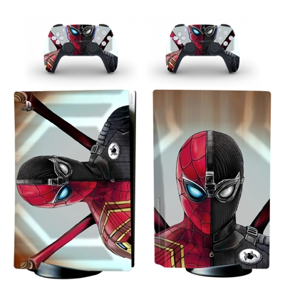 Spiderman decal skin for PS5 Disc Edition Console and two .. Spiderman decal skin for PS5 Disc Edition Console and two ..