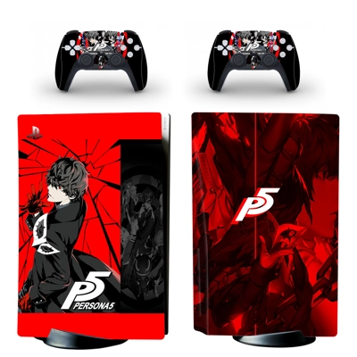 Persona 5 decal skin for PS5 Disc Edition Console and two .. Persona 5 decal skin for PS5 Disc Edition Console and two ..