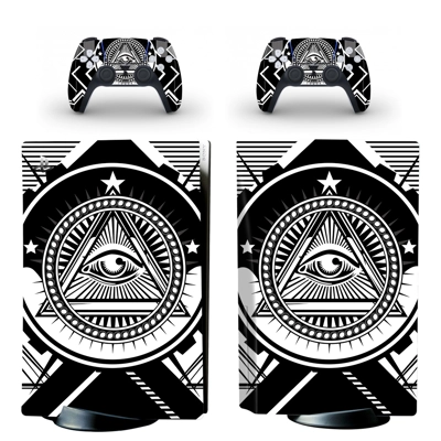 Eye of Providence decal skin for PS5 Disc Edition Console and two Controllers