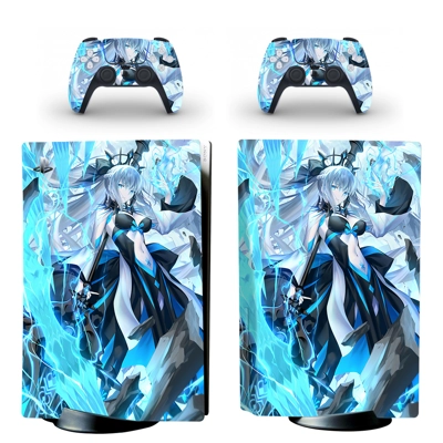 Anime Girl decal skin for PS5 Disc Edition Console and two Controllers