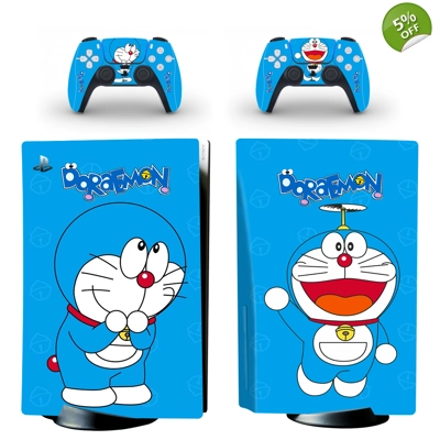 Anime Doraemon decal skin for PS5 Disc Edition Console and two Controllers