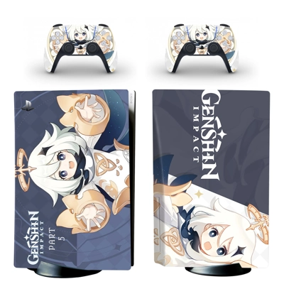 Genshin Impact decal skin for PS5 Disc Edition Console and two Controllers