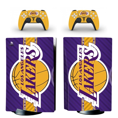 Los Angeles Lakers decal skin for PS5 Disc Edition Console and two Controllers