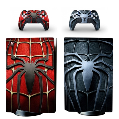 Spiderman decal skin for PS5 Disc Edition Console and two .. Spiderman decal skin for PS5 Disc Edition Console and two ..