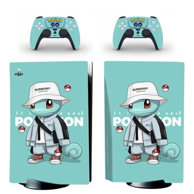 Pokemon decal skin for PS5 Disc Edition Console and two Co.. Pokemon decal skin for PS5 Disc Edition Console and two Co..
