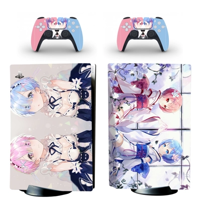 Anime Date A Live decal skin for PS5 Disc Edition Console and two Controllers
