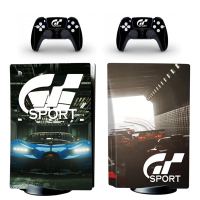 GT Racing decal skin for PS5 Disc Edition Console and two Controllers