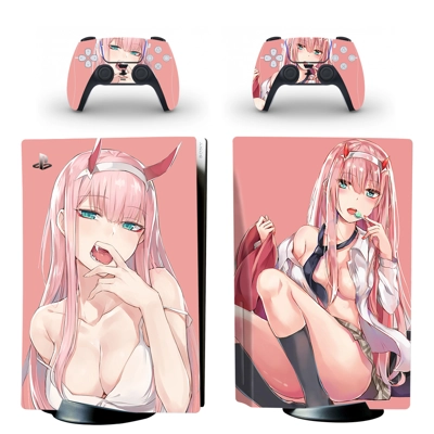 Anime Dear Franks decal skin for PS5 Disc Edition Console and two Controllers