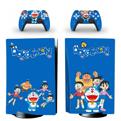Doraemon decal skin for PS5 Disc Edition Console and two Controllers