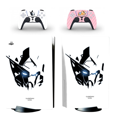 Gundam decal skin for PS5 Disc Edition Console and two Con.. Gundam decal skin for PS5 Disc Edition Console and two Con..