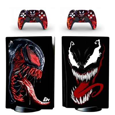 Venom decal skin for PS5 Disc Edition Console and two Cont.. Venom decal skin for PS5 Disc Edition Console and two Cont..