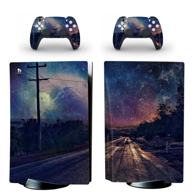 Starry Sky Sky Road decal skin for PS5 Disc Edition Consol.. Starry Sky Sky Road decal skin for PS5 Disc Edition Consol..