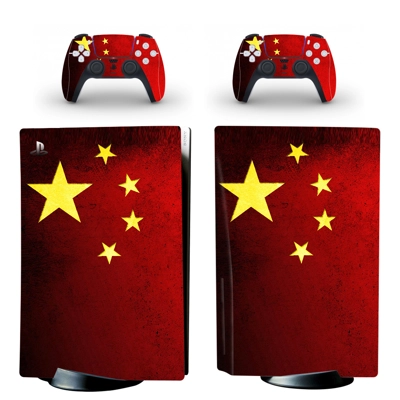 Flag of China decal skin for PS5 Disc Edition Console and two Controllers