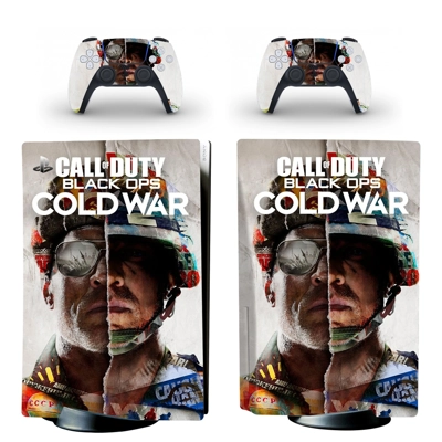 Black Ops Cold War decal skin for PS5 Disc Edition Console and two Controllers